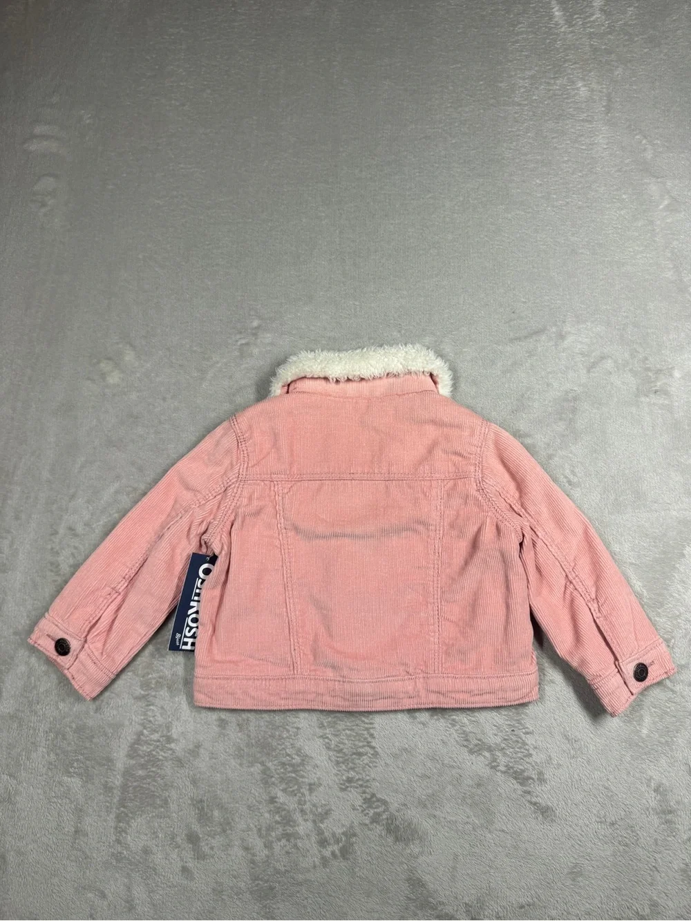 NWT OshKosh B’gosh Baby Girl Pink Corduroy Sherpa Collar Jacket Size 12 Months